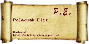 Polednak Eliz névjegykártya